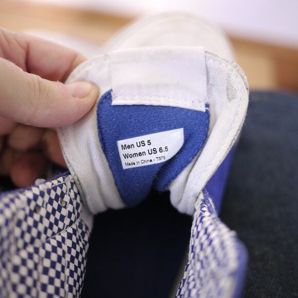 Vans “Off the Wall” White Blue High Tops Sneakers Mens 5 Womens 6.5 37 Unisex